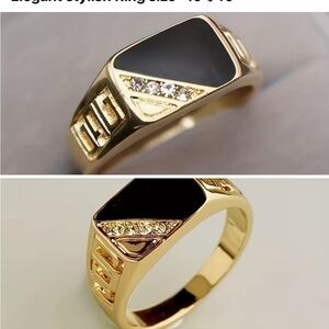 Gold and Black Geometric Ring